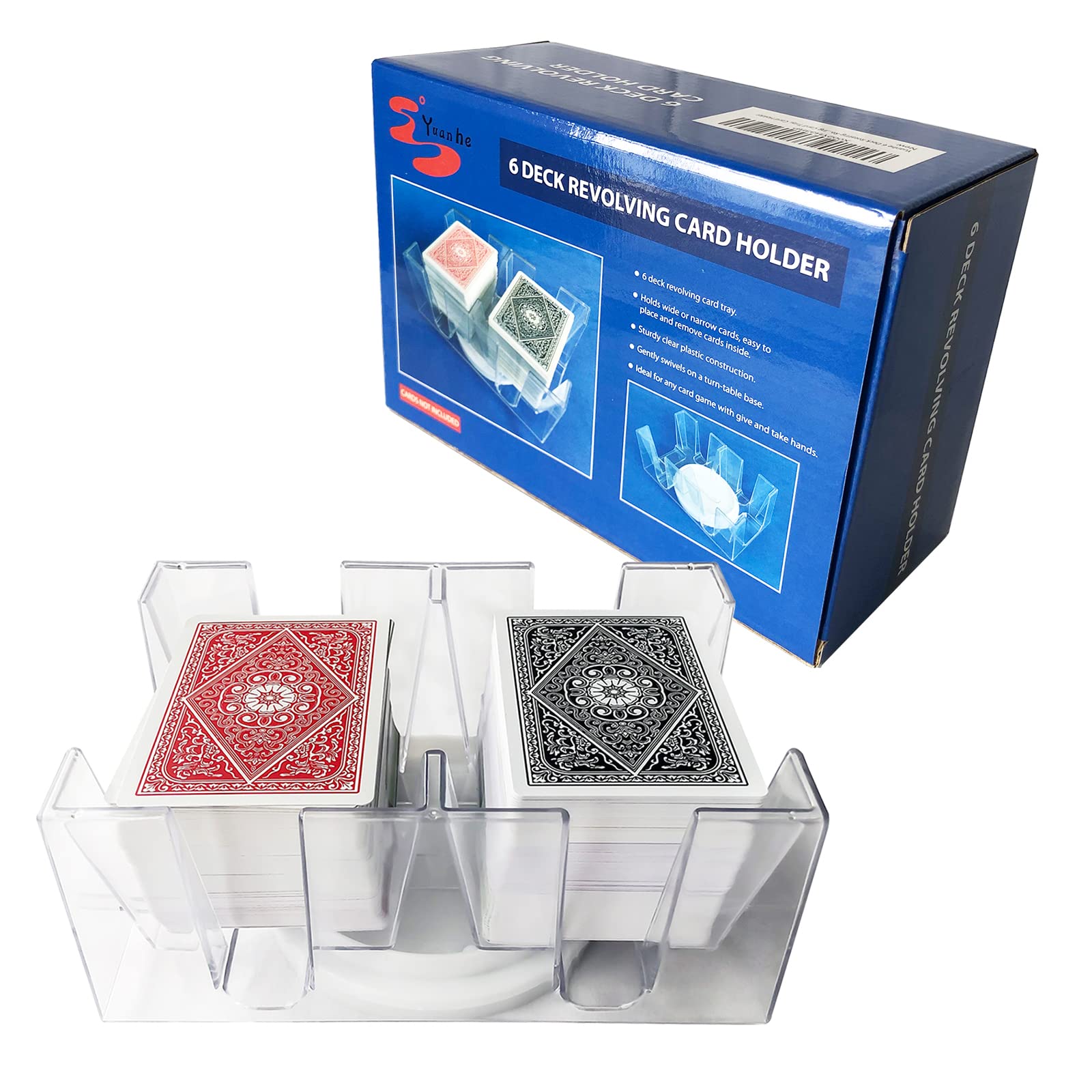 Amazon.com: Yuanhe Canasta Playing Card Holder - 6 Deck Revolving